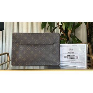 AUTHENTIC LOUIS VUITTON MONOGRAM POCHETTE HOMME CLUTCH
